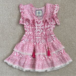 Toddler Girls Bell by Alicia Bell pink ruffle dress, size 2